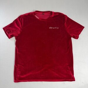 Manfinity T-Shirt Mens XXL Red Streetwear Velvet